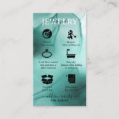 Modern Elegant Waterverf Blauwgroen juwelen Visitekaartje (Voorkant)