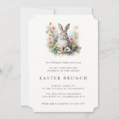 Modern Elegant Waterverf Bunny Paasbrunch Kaart (Voorkant)