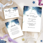 Modern Elegant Waterverf Celestial Wedding Kaart