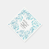 Modern Elegant Waterverf Floral Blue Servet (Hoek)