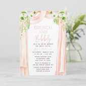 Modern Elegant Waterverf Floral Bridal Brunch Kaart (Staand voorkant)