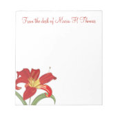 Modern Elegant Waterverf Floral Spring Lily Notitieblok (Voorkant)