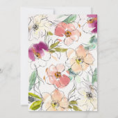 Modern Elegant Waterverf Floral Vrijgezellenfeest Kaart (Achterkant)