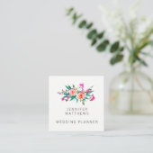 Modern Elegant Waterverf Floral Wedding Planner Vierkante Visitekaartje (Staand voorkant)