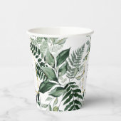 Modern elegant waterverf greenery bruiloft papieren bekers
