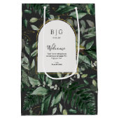 Modern elegant waterverf Greenery Hotel welkom  Medium Cadeauzakje (Achterkant)