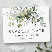 Modern Elegant Waterverf Greenery Save the Date Briefkaart