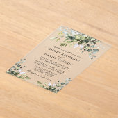 Modern Elegant Waterverf Greenery Wedding Acryl Uitnodigingen (Laagn)
