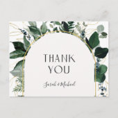 Modern Elegant Waterverf groen dank u Briefkaart (Voorkant)