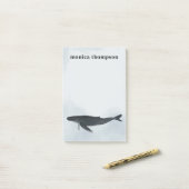 Modern Elegant Waterverf Humpback Whale Post-it® Notes (Op bureau)