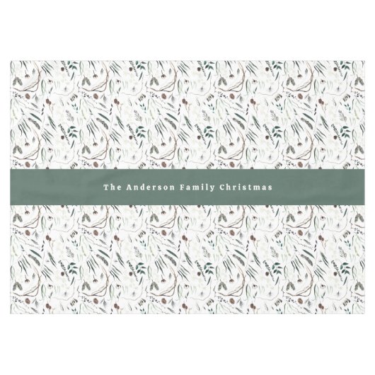 Modern elegant waterverf loof welkom tafelkleed (Voorkant (Horizontaal))