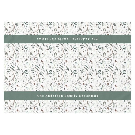 Modern elegant waterverf loof welkom tafelkleed (Voorkant (Horizontaal))