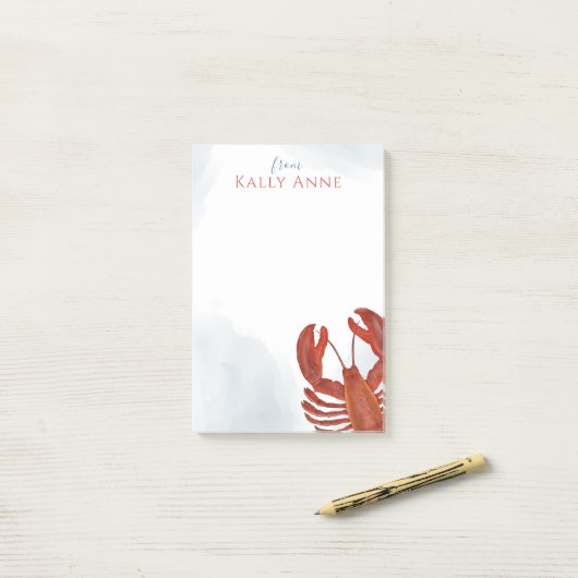 Modern Elegant Waterverf minimalist Post-it® Notes (Op bureau)