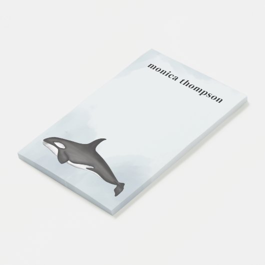 Modern Elegant Waterverf Orca Killer Whale Post-it® Notes (Schuin)