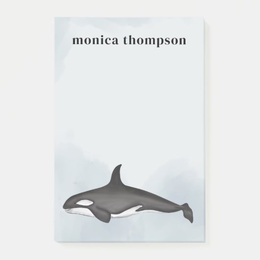 Modern Elegant Waterverf Orca Killer Whale Post-it® Notes (Voorkant)
