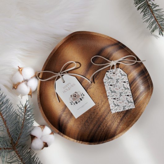 Modern Elegant Waterverf Prettige feestdagen Cadeaulabel