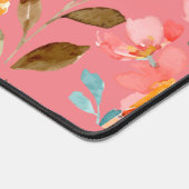 Modern Elegant Waterverf Roze Bureaumat (Hoek)