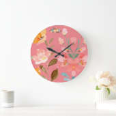 Modern Elegant Waterverf Roze Grote Klok (Huis)