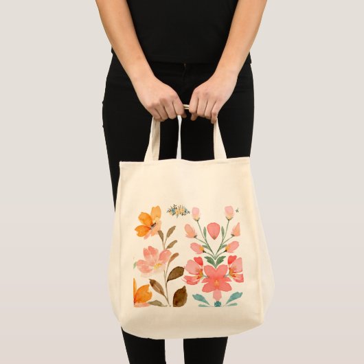 Modern Elegant Waterverf Roze Tote Bag (Voorkant (product))
