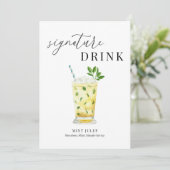 Modern Elegant Waterverf Signature Drink Sign (Staand voorkant)