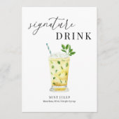 Modern Elegant Waterverf Signature Drink Sign (Voorkant)