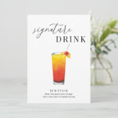 Modern Elegant Waterverf Signature Drink Sign (Staand voorkant)