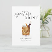 Modern Elegant Waterverf Signature Drink Sign (Staand voorkant)