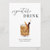Modern Elegant Waterverf Signature Drink Sign (Voorkant)