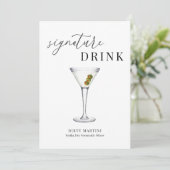 Modern Elegant Waterverf Signature Drink Sign (Staand voorkant)