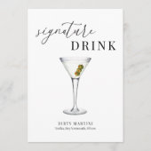 Modern Elegant Waterverf Signature Drink Sign (Voorkant)