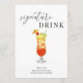 Modern Elegant Waterverf Signature Drink Sign (Voorkant)