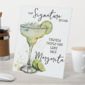Modern Elegant Waterverf Signature Drink Sign Reclamebord Met Voetstuk (Insitu)