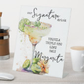 Modern Elegant Waterverf Signature Drink Sign Reclamebord Met Voetstuk (Insitu)