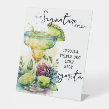 Modern Elegant Waterverf Signature Drink Sign