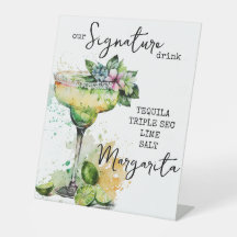 Modern Elegant Waterverf Signature Drink Sign