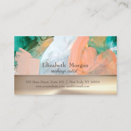 Modern Elegant Waterverf Splash Loyalty Kaart (Achterkant)