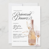 Modern Elegant Waterverf Wijnrepetitie Diner In Kaart (Voorkant)