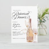 Modern Elegant Waterverf Wijnrepetitie Diner In Kaart (Staand voorkant)