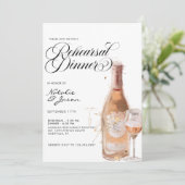 Modern Elegant Waterverf Wijnrepetitie Diner In Kaart (Staand voorkant)