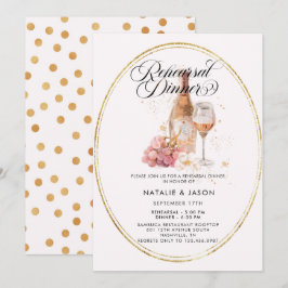 Modern Elegant Waterverf Wijnrepetitie Diner Kaart