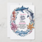 Modern elegant waterverf Zee dierlijk baby shower  Kaart (Voorkant)