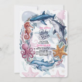 Modern elegant waterverf Zee dierlijk baby shower  Kaart (Voorkant)