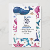 Modern elegant waterverf Zee dierlijk baby shower  Kaart (Voorkant)