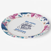 Modern elegant waterverf Zee dierlijk baby shower Papieren Bordje (Gekanteld)