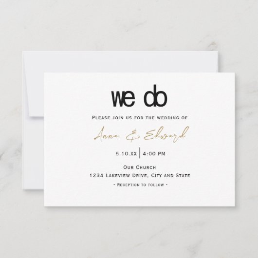 Modern Elegant We Doen Bruiloft Uitnodiging (Voorkant)