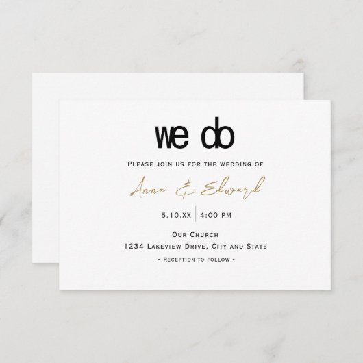 Modern Elegant We Doen Bruiloft Uitnodiging (Voorkant / Achterkant)