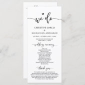 Modern Elegant, we doen dat, huwelijksceremonie Programmakaart (Voorkant / Achterkant)