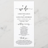 Modern Elegant, we doen dat, Wedding Ceremony Prog Programmakaart (Voorkant)