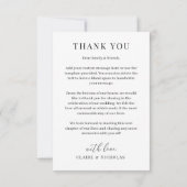 Modern Elegant Weddenschap Foto bedankt creditcard (Achterkant)