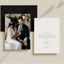 Modern Elegant Weddenschap Foto bedankt creditcard